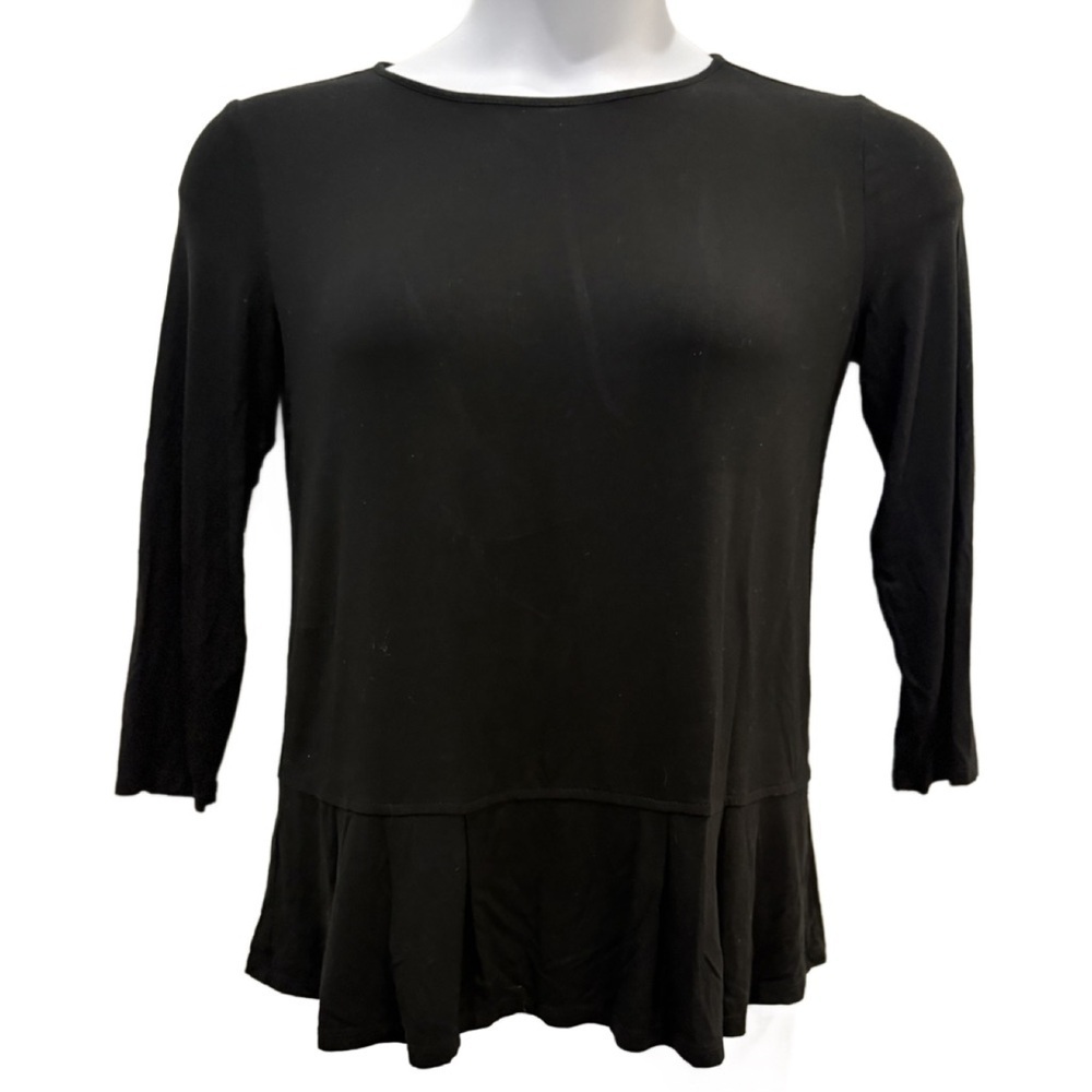 J Jill Women's Black Peplum Top xs